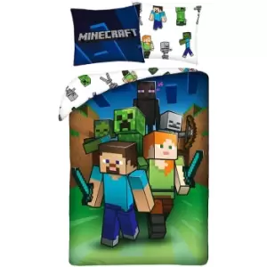 Arrow Duvet Cover Set (Single) (Green/White/Blue) - Green/White/Blue - Minecraft