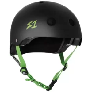 S1 Helmets S1 Lifer Helmet - Multi & High Impact Certified - Matt Black Green Strap