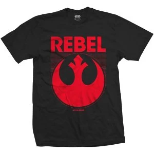 Star Wars - Episode VII Rebel Unisex Large T-Shirt - Black