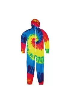 Full Zip Rainbow Tie Dye Onesie