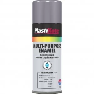 Plastikote Enamel Aerosol Spray Paint Grey 400ml