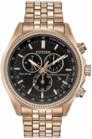 Citizen Exclusive Gents Rose Gold Eco-Drive Perpetual Calendar Alarm Chronograph Watch