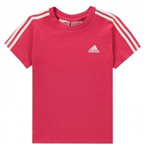 adidas Infants 3stripe Tee - Pink/White