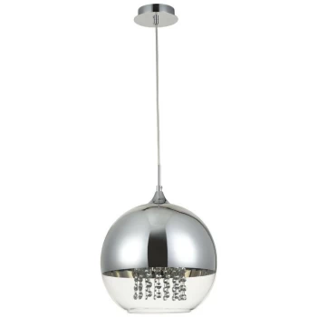 Maytoni Lighting - Fermi Dome Ceiling Pendant Lamp Nickel & Crystal, 1 Light, E27