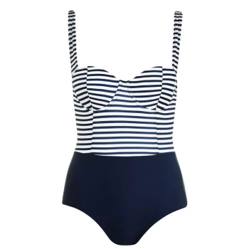 SoulCal Top Panel Swimsuit - Navy Stripe