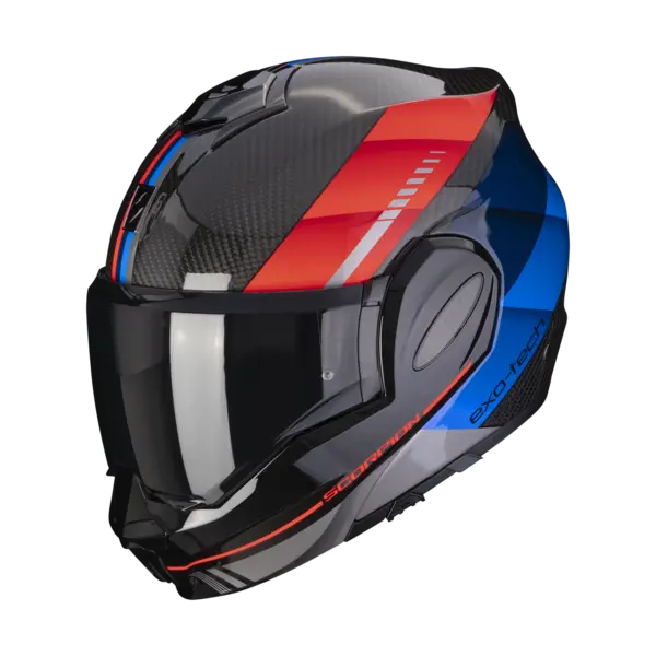 Scorpion Exo-Tech Evo Carbon Genus Black-Blue-Red Modular Helmet M