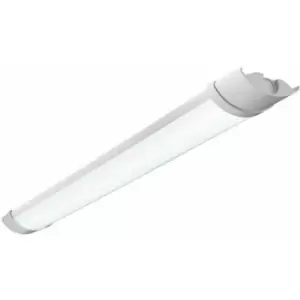 Loops - 2ft IP65 Flush Batten Light - 18W Daylight White LED - Opal & Gloss White Pc