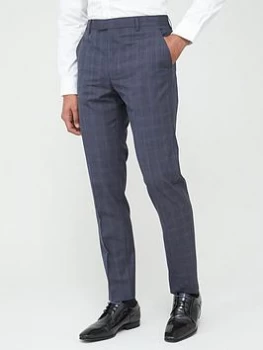 Ted Baker Sterling Check Trousers - Blue, Size 36, Men