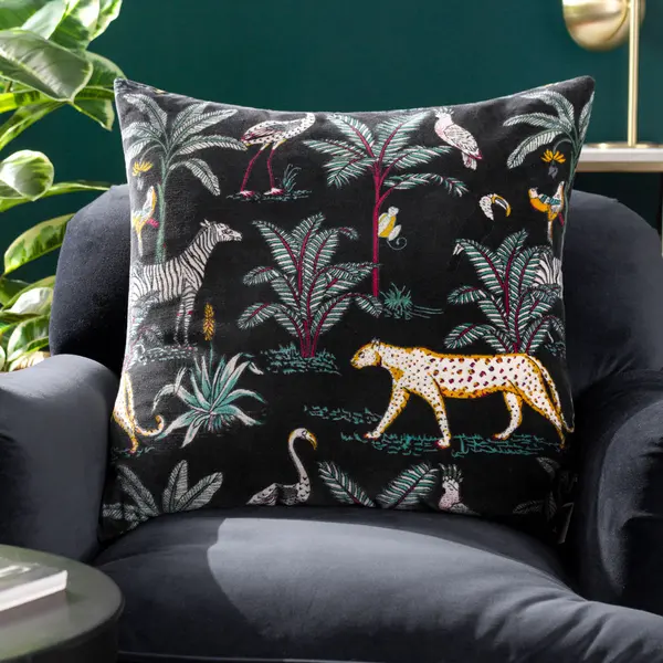 Wilds Cushion Black / 55 x 55cm / Polyester Filled