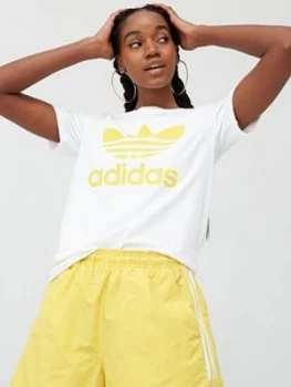 adidas Originals Trefoil T-Shirt - White, Size 18, Women