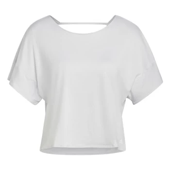 adidas Studio Backless Tee Womens - White