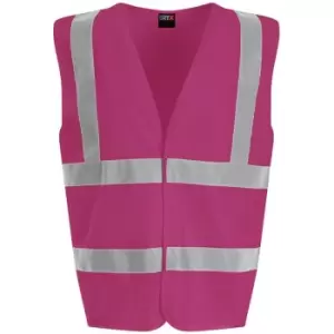 PRO RTX High Visibility Unisex Waistcoat (XL) (Raspberry) - Raspberry