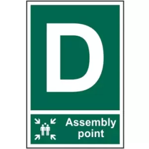 Fire Assembly Point D Self Adhesive Sign - 200 x 300mm