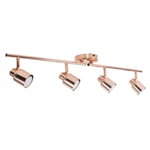 Benton 4 Way Ceiling Spotlight Bar in Copper