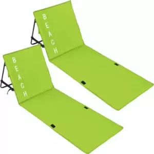 Tectake 2 Beach Mats With Backrest Green