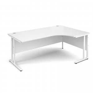 Maestro 25 WL Right Hand Ergonomic Desk 1800mm - White cantilever fram