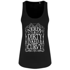 Grindstore Womens/Ladies Nerdy Dirty Inked & Curvy Vest Top (S) (Black/White)