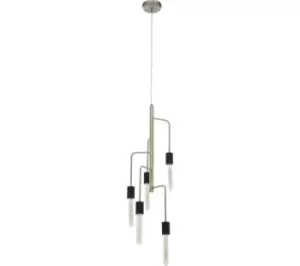 INTERIORS by Premier Lagona 5 Pendant Ceiling Light - Gold & Black