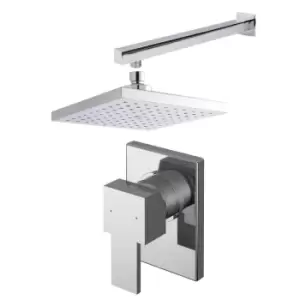 Nuie Concealed Square Manual Valve & Head Chrome