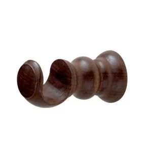 Colours Modern Walnut effect Wood Curtain pole bracket Dia35mm