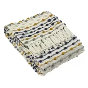 Dhadit Stripe Throw Ochre