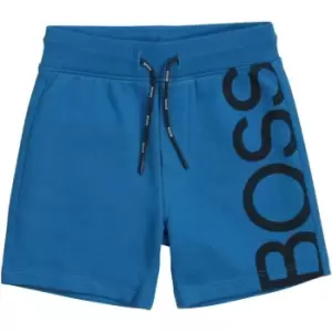 Boss Fleece Bermuda jogging shorts - Blue