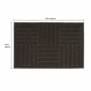 Jvl Mud Grabber Spaghetti Scraper Doormat, 40X60Cm, Brown Square