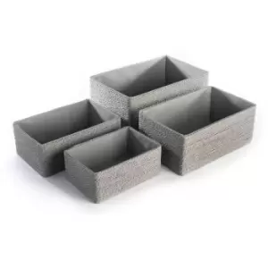Paper & Cotton Closet Storage Boxes - Set of 4 Grey M&W - Grey