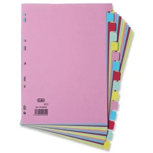 Elba A4 Card Dividers Europunched 15 Part Assorted Single