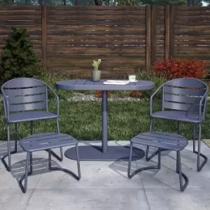 Metro Retro 5 Piece Patio Nesting Bistro Set Grey