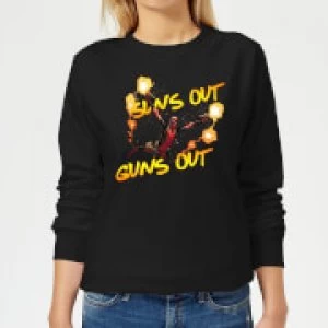 Marvel Deadpool Suns Out Guns Out Womens Sweatshirt - Black - 5XL