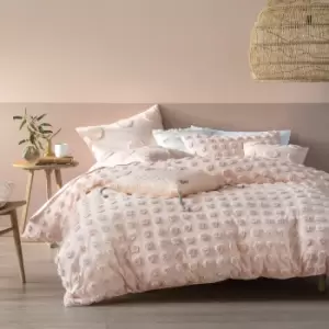 Linen House Haze Duvet Cover Set (Super King) (Peach)