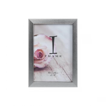 4" x 6" - iFrame Brushed Pewter Effect Photo Frame