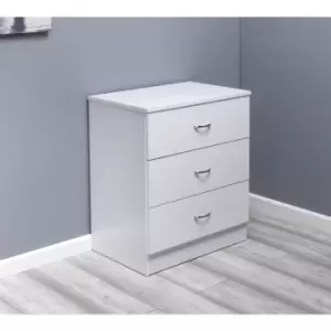 Fwstyle - Chilton Modern 3 Drawer Chest - White Gloss - White