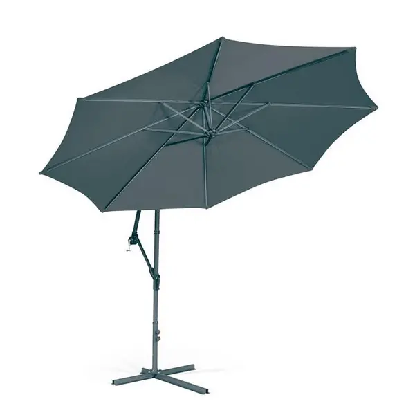 Suntime 3m Hanging Crank Garden Parasol - Grey One Size