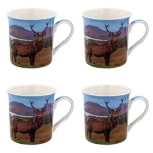 new wildlife stag mug set 4