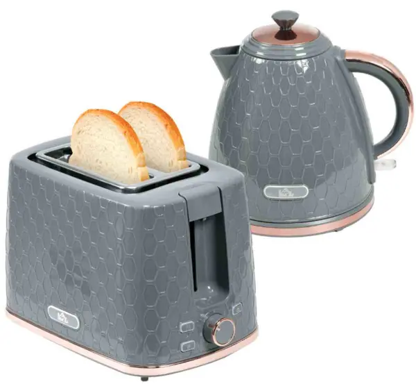 HOMCOM 800-181V70GY 2 Slice Toaster