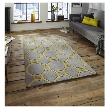 Noble House 4338 Grey Yellow 120cm x 170cm Rectangle - Grey