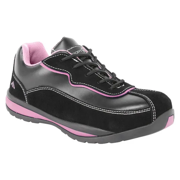 Portwest Steelite Womens S1P HRO Safety Trainers FW39BPR38 Colour: Black / Pink