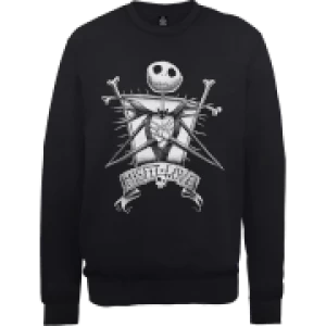 Disney The Nightmare Before Christmas Jack Skellington Misfit Love Black Sweatshirt - S - Black