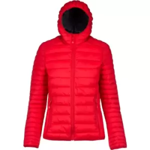 Kariban Womens/Ladies Lightweight Hooded Padded Jacket (S) (Red)