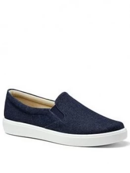 Hotter Tara Canvas Slip On Shoes - Denim Blue, Denim, Size 6, Women