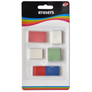 Club Assorted Pencil Erasers (5 Pack)