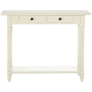 Heritage Console Table Rectangular / 2 Drawers Antique White