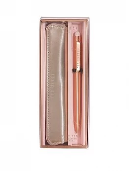 Ted Baker Touch Screen Slim Pen With Pouch Rose Gold, One Colour, Women