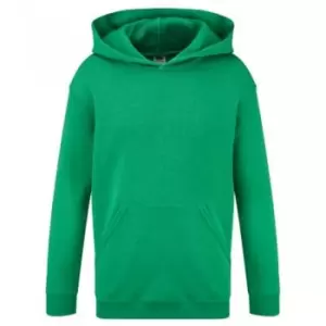 Fruit of the Loom Childrens/Kids Classic Hooded Sweatshirt (12-13 Years) (Heather Green)