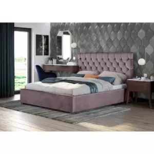 Envisage Trade - Rosiana Upholstered Beds - Plush Velvet, Double Size Frame, Pink - Pink