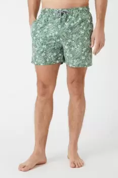 Mens Khaki Floral Swim Short