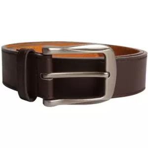 Duke Mens Harrison Large Buckle Leather Belt (36) (Brown)