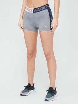 Nike Pro Training 3" Shorts - Grey/Navy, Size XS, Women